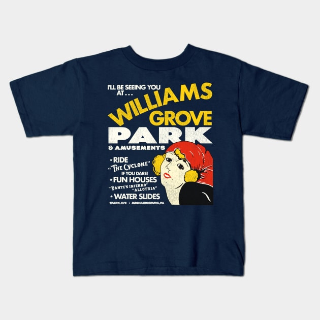 Williams Grove Defunct Amusement Park Mechanicsburg PA Kids T-Shirt by darklordpug